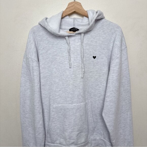Topshop Womens 10 Embroidered Heart Warm Liner Hoodie - Picture 5 of 16